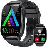 LLKBOHA Smartwatch (1,85 Zoll, Android, iOS), mit Telefonfunktion,112+ Sportmodi IP68 wasserdichte SchlafüBerwachung