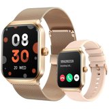 Yuede Smartwatch Damen und Herren, Fitness Uhr Mit Sprachanruf, Smartwatch (4,98 cm/1,96 Zoll) Fitness…