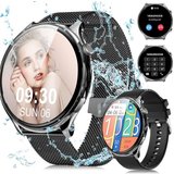 Tisoutec Smartwatch Damen Herren Smartwatch (Fitnessuhr mit Telefonfunktion/WhatsApp Notiz,Smartwatch…