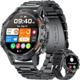 FoxBox Smartwatch (1,39 Zoll, Android iOS), Herren uhr mit Anruf Bluetooth IP68 wasserdicht Schrittzähler…