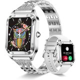 HXQHSTBG Männe & Frauen's Smartwatch (1,59 Zoll, Android / iOS), Mit stilvollem Design, Eleganz, Sprachanrufen…