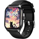 Smooce Fitness-Tracker Bluetooth-Anruf, Sprachassistent Smartwatch (1,85 Zoll, Android/iOS), mit Sport…