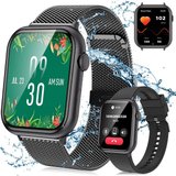 Vbrisi Smartwatch Damen Herren Smartwatch, Fitness Tracker Uhr mit Anrufe Smartwatch (2.01 Zoll) Fitness…