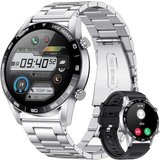 Lige Smartwatch (1,39 Zoll, Android iOS), Herren mit Telefonfunktion Fitness Tracker 100 Sportmodi Fitnessuhr