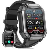 YYKY Smartwatch (1,65 Zoll, Andriod iOS), Herren Tactical Sports Rugged,Fitness Tracker Uhr mit Herzfrequenz
