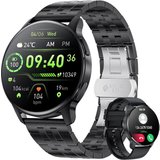SIEMORL Smartwatch mit Bluetooth-Anrufen/Sprachassistent Smartwatch (1.32 Zoll, Andriod iOS), mit 10…