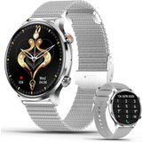 fremtudmy Smartwatch (1,39 Zoll, Android, iOS), mit Telefonfunktion, Runde Smart Watch Fitnessuhr Tracker…