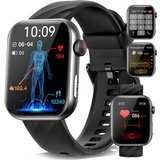 Marsyu Smartwatch (1,96 Zoll, Android iOS), Fitnessuhr mit Telefonfunktion 150+ Sportmodi IP68 Wasserdich…