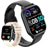 Kaacly Smartwatch (1,85 Zoll, Android, iOS), mit Telefonfunktion Reminder,Touchscreen, Herzfrequenz-Schlafmonitor