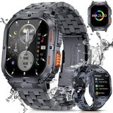 Lige Smartwatch (1,95 Zoll, Android, iOS), mit Telefonfunktion, 5ATM Wasserdicht Fitness Tracker 123…