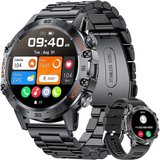 Lige Smartwatch (1,39 Zoll, Android iOS), Herren mit Telefonfunktion AMOLED-Bildschirm Fitnessuhr mit…