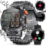 SUNKTA Herren's IP68 Wasserdicht Fitness-Tracker Smartwatch (1,43 Zoll, Android/iOS), mit Pulsmesser/Blutdruckmessung/Schlafmonitor…
