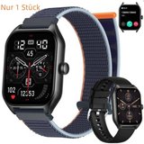 OKWISH Damen Herren Smart Watch Sportuhr Armbanduhr Fitness Uhr Uhren Tracker Smartwatch (1,85 Zoll)…
