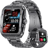 Lige Smartwatch (1,85 Zoll, Android iOS), Herren Bluetooth Anruf Musik Voice Chat 350 mAh Fitness Tracker…