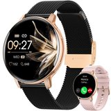 Sanorum smartwatch damen mit telefonfunktion Smartwatch (3.53 cm/1,39 Zoll, Full-Touch) Mode&Freizeit…