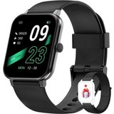 IOWODO Smartwatch (1,69 Zoll, Android iOS), Herren IP68 Wasserdicht Fitnessuhr Tracker Pulsschlag Schlafmonitor