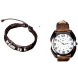 MOUTEN Herrenmode-Quarzuhr mit einfachem Gürtel + Armband-Set Smartwatch