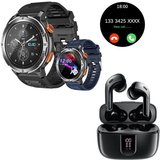 HYIEAR Smartwatch Damen und Herren, In-Ear-Kopfhörer Bluetooth 5.3, IPX5 Smartwatch, mit austauschbaren…
