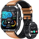 NONGAMX Fitness Tracker Herren's Telefonfunktion Smartwatch (2 Zoll, Android/iOS), mit Blutdruckmessung…