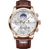 Lige LG8953 Watch, Herren Chronograph Uhr - Wasserdicht, Business, Sport, Datum, Leder