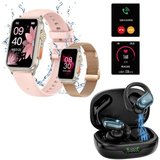 HYIEAR Smartwatch Damen und Herren, In-Ear-Kopfhörer mit Bluetooth, IPX5 Smartwatch (4.5 cm/1.77 Zoll)…