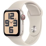 Apple Watch SE GPS 40 mm Aluminium + Cellular M/L Smartwatch (4 cm/1,57 Zoll, Watch OS 10), Sport Band