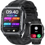 AVUMDA Smartwatch (1,95 Zoll, iOS Android), Herren mit Telefonfunktion 5ATM Wasserdicht Fitnessuhr 100+…