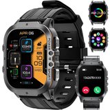 Lige Herren Militärische 400mAh Wasserdicht Telefonfunktion Fitness-Tracker Smartwatch (1,96 Zoll, Android/iOS),…