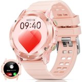 PASONOMI Damen mit Telefonfunktion HD Voll Touchscreen Uhren Fitness Tracker Smartwatch (1.39 Zoll,…
