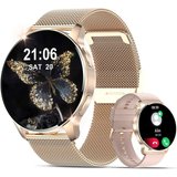 Niolina Smartwatch (1,32 Zoll, Android iOS), mit Telefonfunktion HD Touchscreen Armbanduhr Damen Uhr…