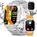 SUNKTA Smartwatch (1,96 Zoll, Android iOS), Herren Fitnessuhr mit Telefonfunktion Sportuhr mit 100+…