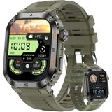 paazomu Smartwatch (2 Zoll, Android, iOS), mit Anrufannahme, Herzfrequenzmesser,SpO2 Schlaf, Benachrichtigungen