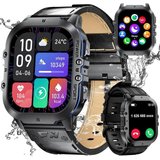 SUNKTA Smartwatch (1,96 Zoll, Android, iOS), Herren mit Telefonfunktion, AMOLED Touchscreen,120 Sportmodi,…