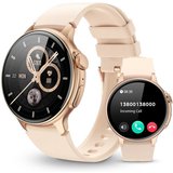 Yuede AMOLED Smartwatch Damen Herren, Neueste Fitness Uhr mit Anruffunktion Smartwatch (1,43-Zoll-AMOLED-HD…