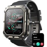 findtime Smartwatch (1,83 Zoll, Android iOS), Herren mit Telefonfunktion Sportuhr Militär Fitnessuhr…