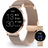 XCOAST SIONA 2 Damen Smartwatch (4,2 cm/1,3 Zoll, iOS & Android) Rosegold (hell), Fitness Tracker, 3-tlg.,…