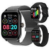 Sross Smartwatch Damen, Smartwatch Herren, Fitnessuhr mit Telefonfunktion Smartwatch (1,83" HD Voll…