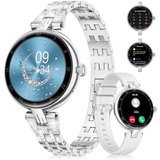 ESFOE Diamantenverzierung Smartwatch (1,16 Zoll, Android, iOS), mit Telefonfunktion,Periodenverfolgung,…