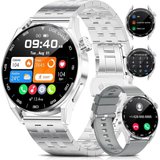 ESFOE Herren' IP68 Wasserdicht Anruf Smartwatch (1,39 Zoll, Android/iOS), mit Herzfrequenz, Schlaf 100…