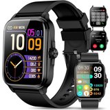 Marsyu Smartwatch (1,91 Zoll, Android, iOS), mit Telefonfunktion,Fitness Automatische Überwachung Körpertemperatur