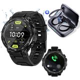 HYIEAR Fitness-Tracker-Uhr für Damen und Herren & Bluetooth 5.3 Kopfhörer Smartwatch, Smartwatch mit…