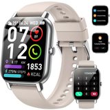 Nerunsa IP68 Wasserdicht Damen's & Herren's Smartwatch (1,85 Zoll, Android / iOS), mit Herzfrequenzmonitor…