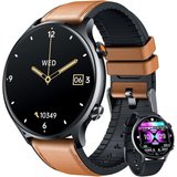 Weybon Fitness Armband Telefonfunktion Wasserdicht Runde Touchscreen Smartwatch (1,39 Zoll, Android…
