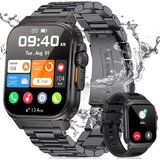 SIEMORL Smartwatch (1,96 Zoll, Android, iOS), mit Telefonfunktion 123 Sportmodi mit IP68 Wasserdicht…