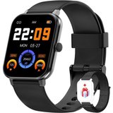 IOWODO Smartwatch (1,69 Zoll, Android, iOS), mit Wasserdicht, SpO2 Herzfrequenzmesser Schrittzähler…