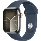 Apple Watch Series 9 GPS + Cellular 41mm Edelstahl M/L Smartwatch (4,1 cm/1,61 Zoll, Watch OS 10), Sport…