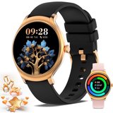 Nemheng Smartwatch (1,39 Zoll, Android iOS), Damen uhr mit Telefonfunktion Armbanduhr mit Pulsuhr Schlafmonitor