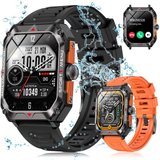 Vbrisi Smartwatch Damen Herren Smartwatch, Fitness Tracker Uhr mit Anrufe Smartwatch (Enthält ein oranges…
