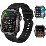 LQWELL Smartwatch für Damen Herren mit Bluetooth-Anrufen Smartwatch (5 cm/1.96 Zoll Full-Touch Zoll)…