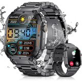 ESFOE Herren mit Telefonfunktion fitness Smartwatch (1.96 Zoll, Andriod iOS), mit Schrittzähler/Blutdruckmessung,IP67…